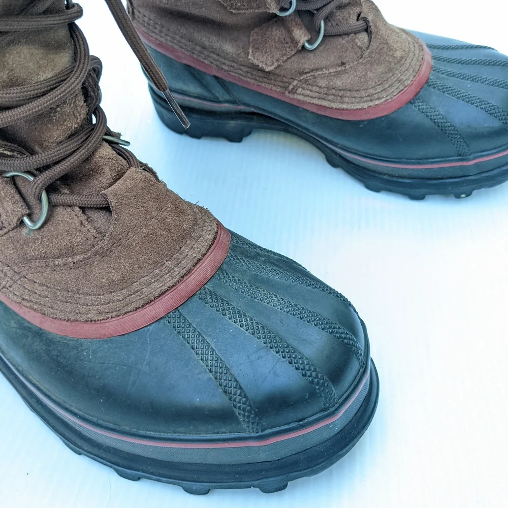 SOREL Sudbury II women's brown leather lace-up insulated winter snow duck boots